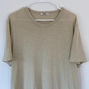 Buck Mason Men's Large Cotton Crewneck T Shirt Curve Hem Made in Los Angeles